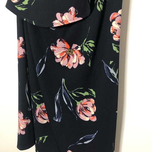 Navy One Shoulder Floral Dress - Picture 8 of 12